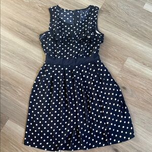 Tatiana Navy Polka Dot Sleeveless dress